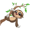 Hanging cartoon sloth