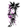 Flamingo street art style black