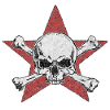 crâne et étoile rouge