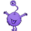 Monster purple with one eye