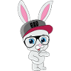 Cool bunny rabbit with cap and glasses