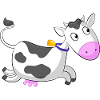 Galloping cartoon cow