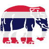 Thai Flag Elephant Crossing Sign