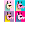Pop-Art Llama With Sunglasses