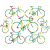 7 bunte Fahrräder