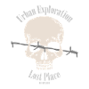 Urbex skull with advertising