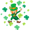 Dancing Leprechaun Dabbing Shamrocks Lucky Charm