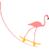 Flamingo on skateboard