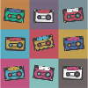 cassettes rétro comic Popart