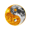 Yin og Yang Sun Moon Light & Dark Balance Graphic