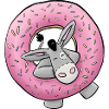 Cuddly donkey with donut
