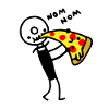 Pizza cutter eats pizza