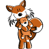 Fuchs mit Babyfuchs - Comic- Geschenk - Kinder