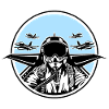 Jet Pilot / Kampfpilot 01_weiß Schwarz