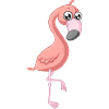 Sweet comic flamingo