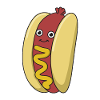 Hot-dog Fast-Food cadeau moutarde chignon saucisse