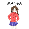 Anime girl 02 text "Manga"