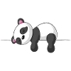 Sleepy cartoon panda