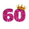 Glitter 1960'erne 60 år fødselsdag paljetter krone