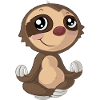 Yoga cartoon sloth