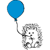 Hedgehog with balloon