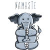 Namaste Yoga Elefant - Meditation - Fun - Comic