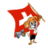 Switzerland fan dog