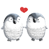 Pingouins amoureux - Pingouin - Oiseau - Amour - Coeur