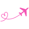 Flygeblad med hjerte i rosa