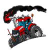 TRACTEUR ROUGE bordure blanche