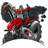 TRACTOR bordure blanche