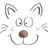 Funny cats face - cartoon cat