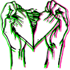 Neon Heart Hand Silhouette
