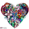 Mandala Herz bunt.