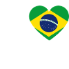 Jeg elsker Brasil / hjerte med våbenskjold / flag