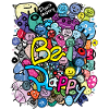 Be happy doodle monster
