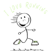J'aime courir Stick Figure - coureur