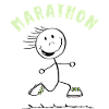 Funny marathon runner - stick figure