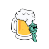 Cooler Hopfen am Bierglas