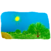 trees and meadow