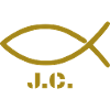 Fish Christianity gold with caption