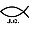 Christian fish (Christianity) with lettering