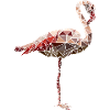 Flamant rose polygone mosaïque rose
