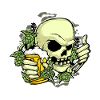 Hops beer skull
