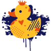 Ente mit Krone Graffiti