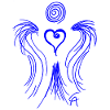 Graphic heart angel blue