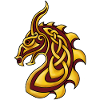 Celtic Dragon Red Gold