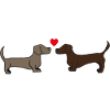 two kissing dachshunds, gift idea