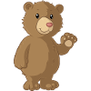 Waving cartoon bear
