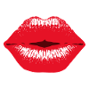 bouche de baiser rouge